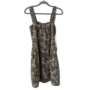 MIRTH Monaco Dress Lavender Bloom Cotton Floral Mini Dress Green Pink XS NWT